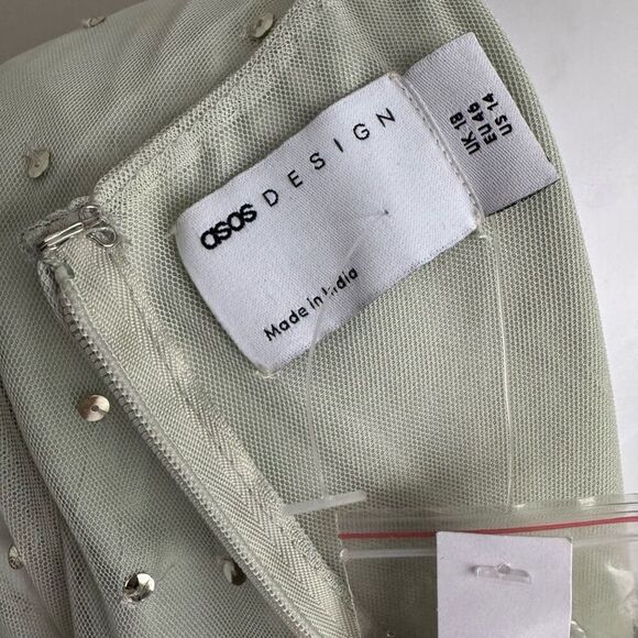 ASOS Fairytale Whimsigoth Sparkly Mirror Sequin Sheer Evening Prom Dress NWT - Picture 8 of 12